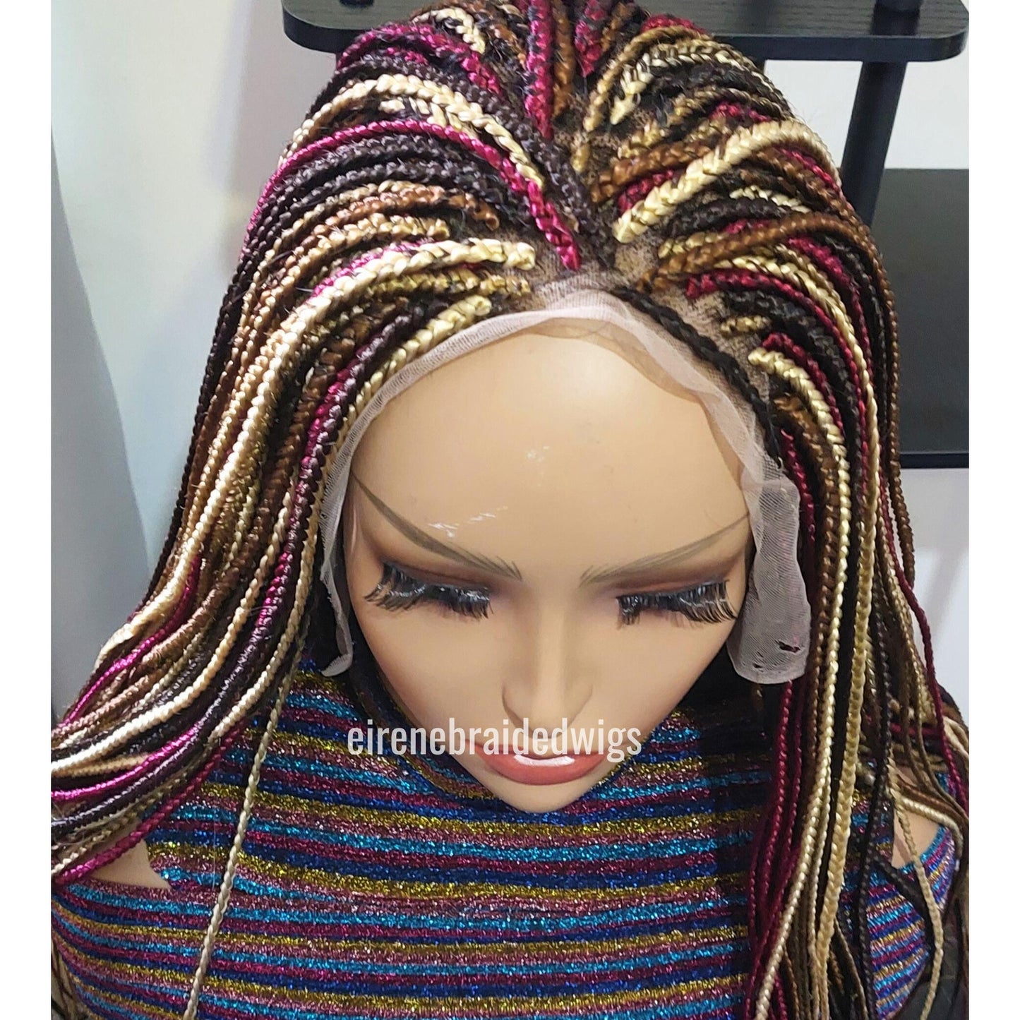 Braided Wigs for Black Women Knotless Box Braid Wig – Full Lace Frontal – Handmade Twist Braid – product image 7