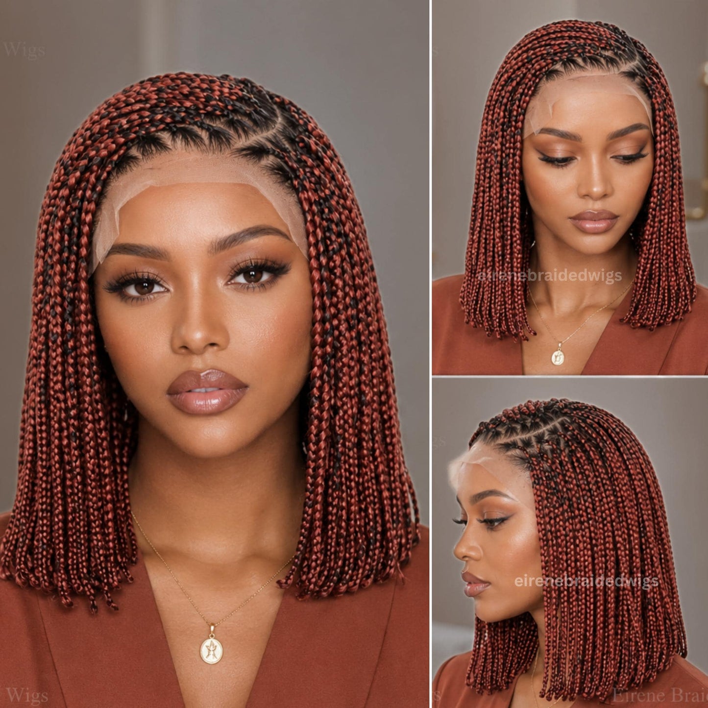 Braided Wigs for Black Women Box Braids Bob Wig – 10 Inch Lace Frontal Wig – product image 4