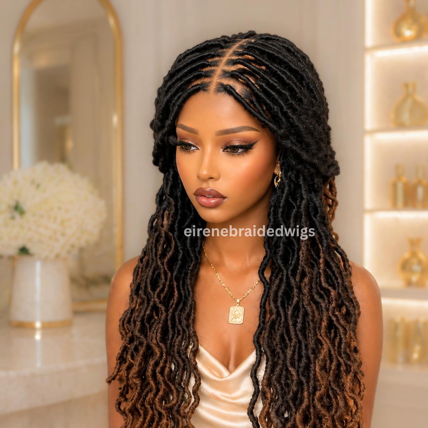 Faux Locs Dreadlocks Braids Wig For Black Women, Lace Closure Box Braid, Baby Hair, Long Single African Boho Goddess Locs Wig