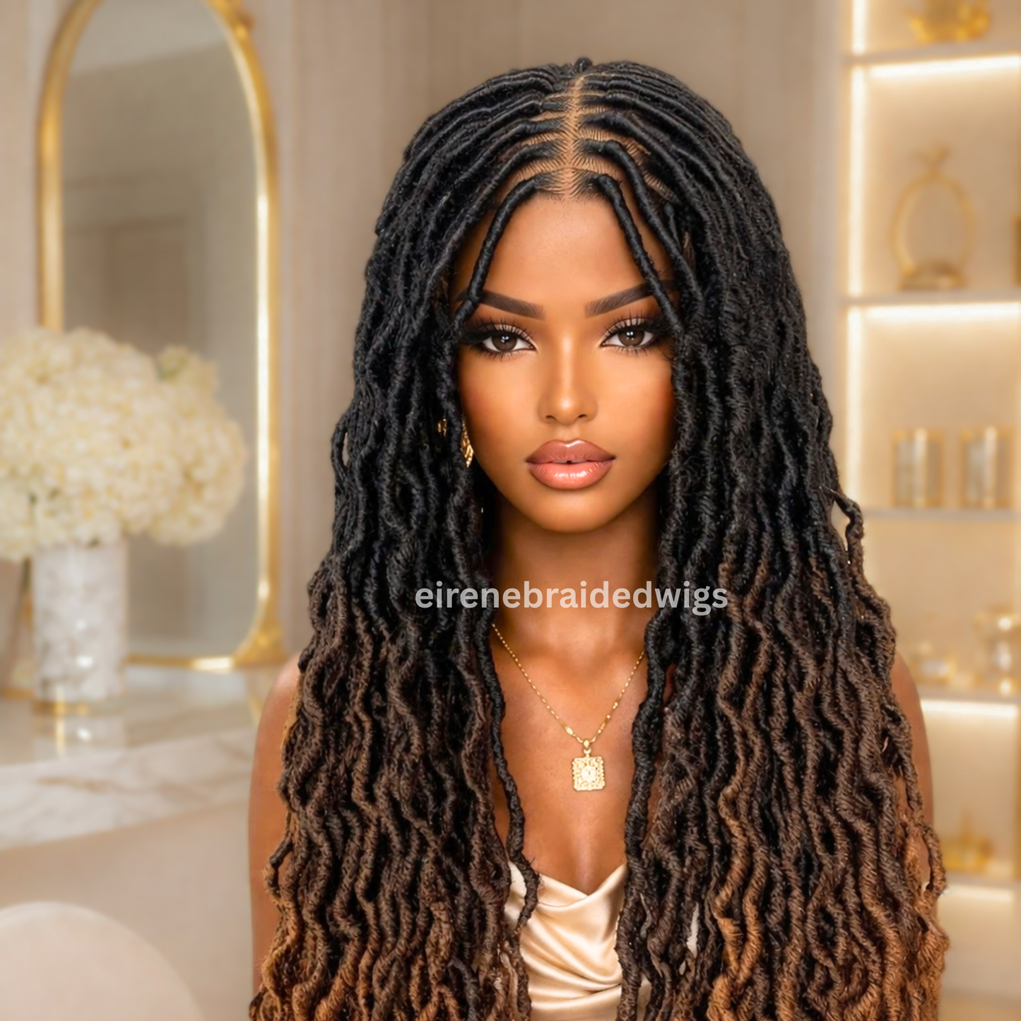 Faux Locs Dreadlocks Braids Wig For Black Women, Lace Closure Box Braid, Baby Hair, Long Single African Boho Goddess Locs Wig