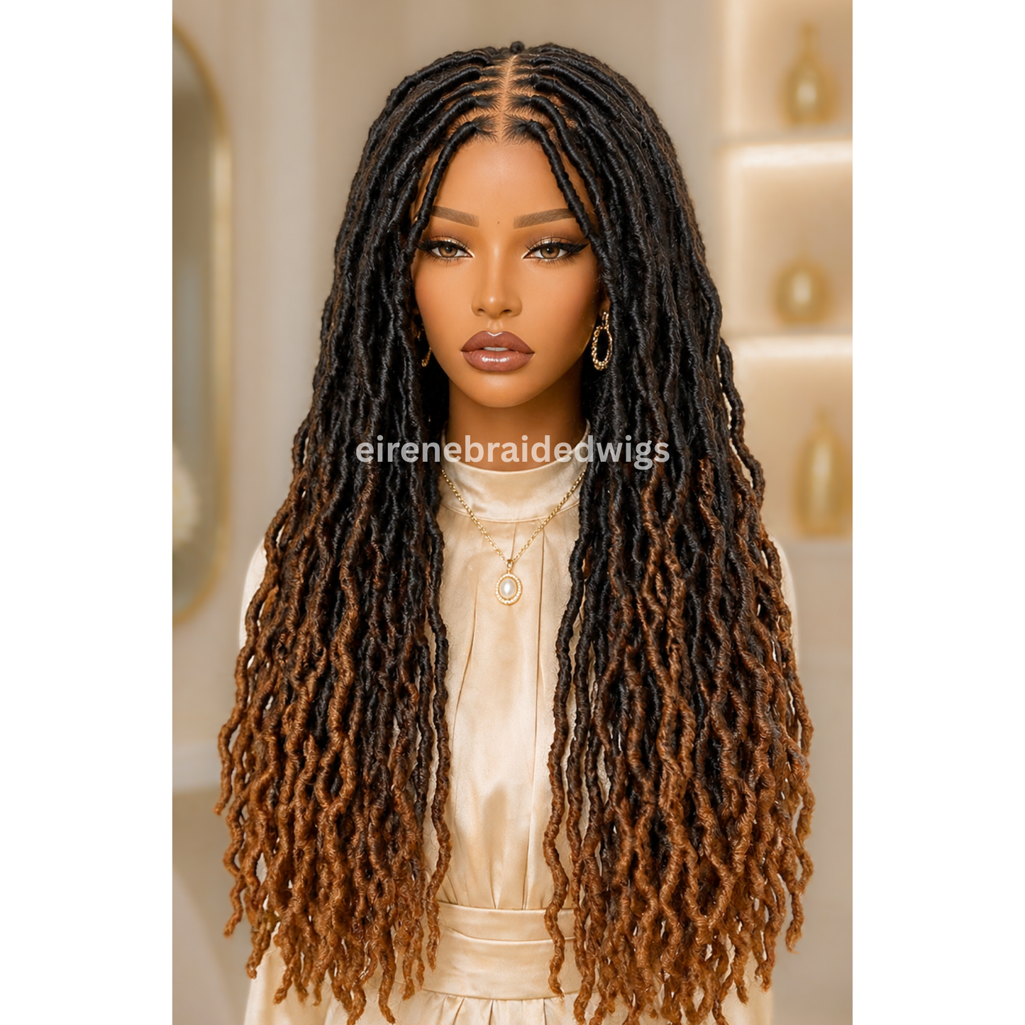 Faux Locs Dreadlocks Braids Wig For Black Women, Lace Closure Box Braid, Baby Hair, Long Single African Boho Goddess Locs Wig