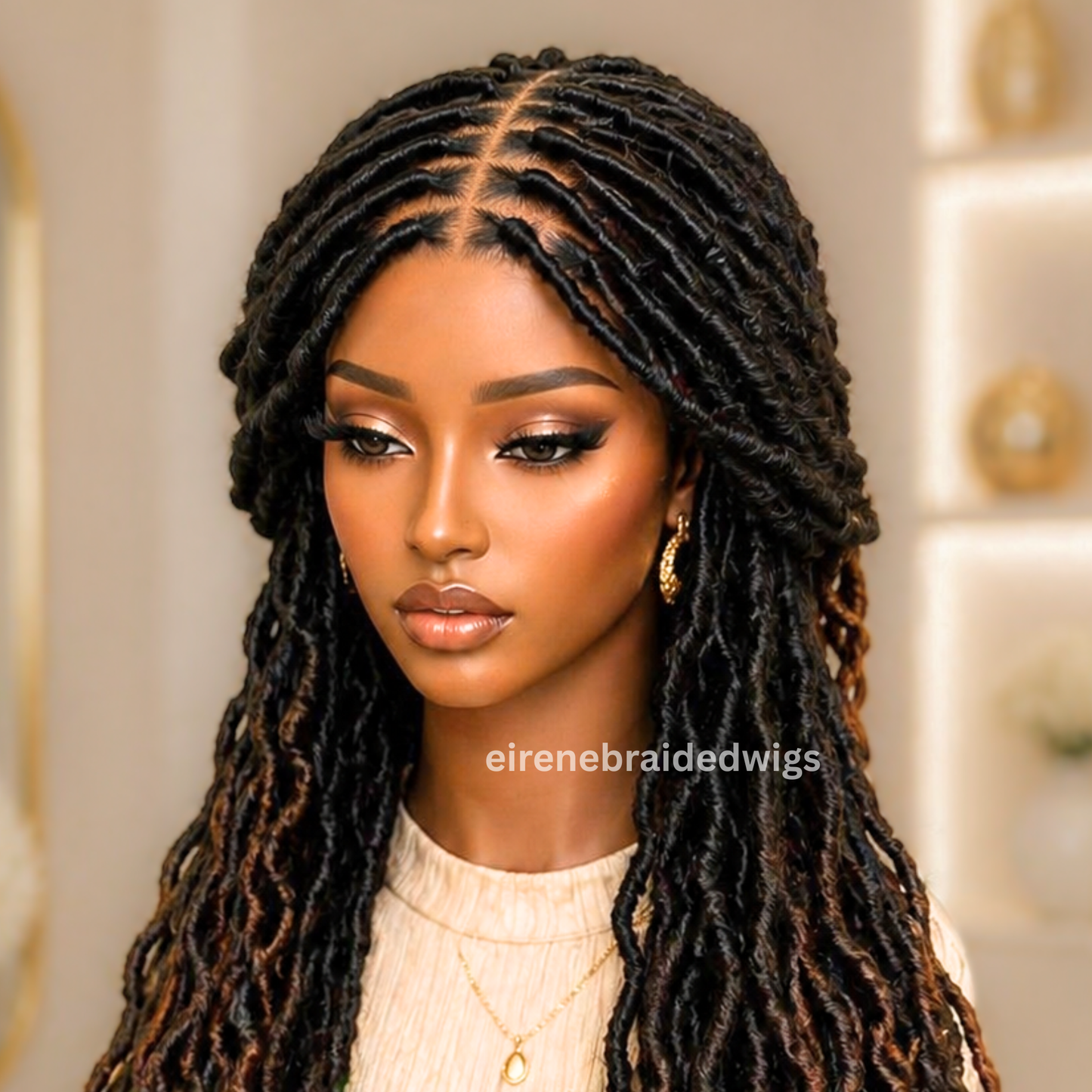 Faux Locs Dreadlocks Braids Wig For Black Women, Lace Closure Box Braid, Baby Hair, Long Single African Boho Goddess Locs Wig