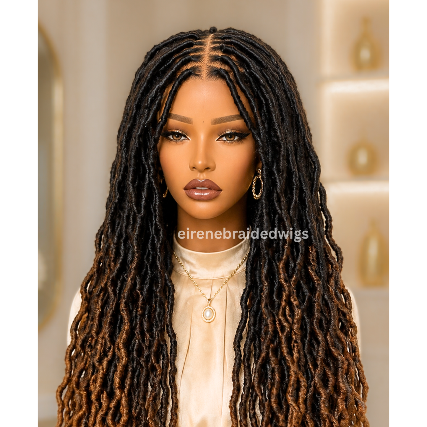 Faux Locs Dreadlocks Braids Wig For Black Women, Lace Closure Box Braid, Baby Hair, Long Single African Boho Goddess Locs Wig