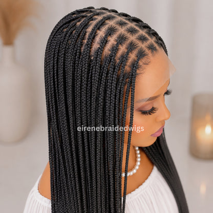 18inch Frontal Lace Black Knotless Box Braids