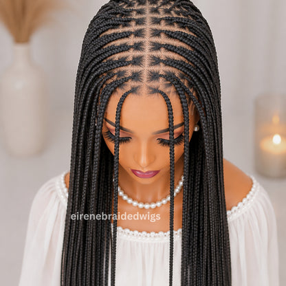 18inch Frontal Lace Black Knotless Box Braids