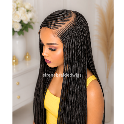 Braided Wigs For Black Women Fulani Braided Wig: Long Ghana Weave, 6x6 Lace Closure