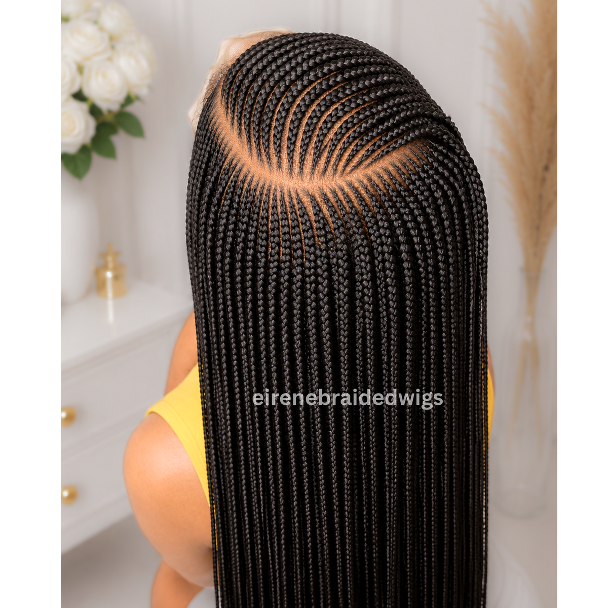 Braided Wigs For Black Women Fulani Braided Wig: Long Ghana Weave, 6x6 Lace Closure