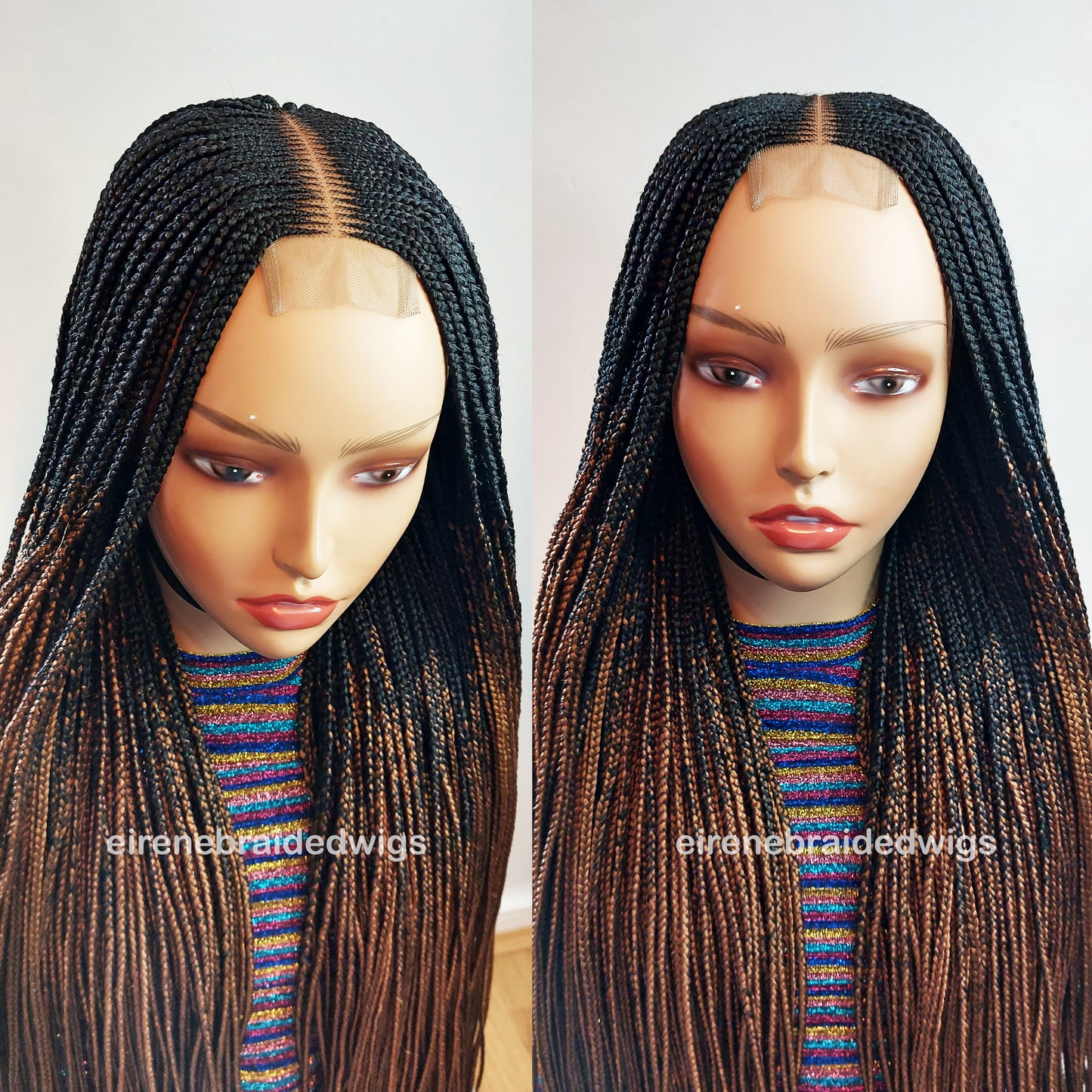 Black & Honey Brown 35inches Fulani Conrow Braided Wig