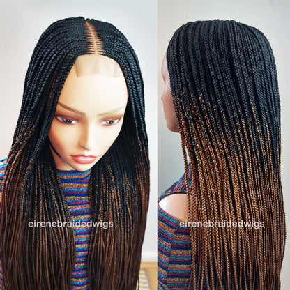 Red Gold 35inches Fulani Conrow Braided Wig