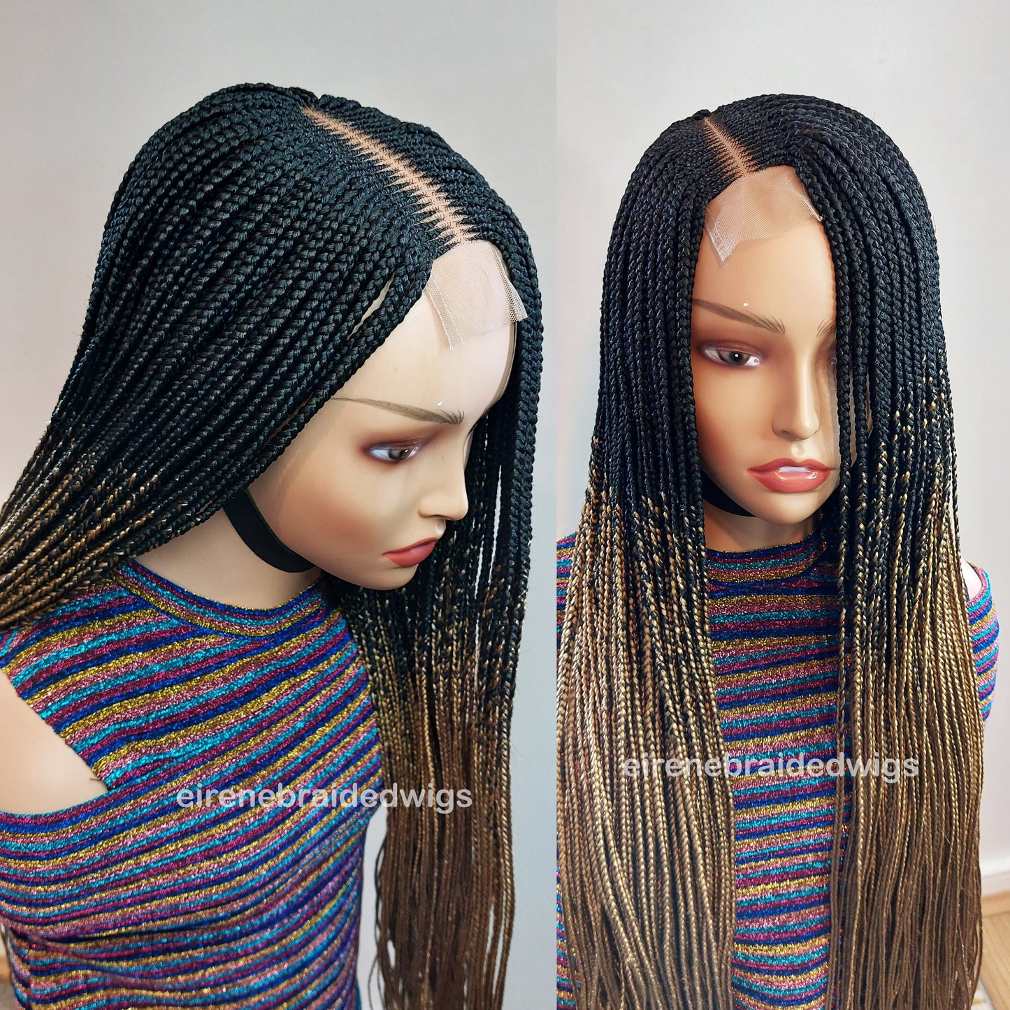 Black Gold 35inches Fulani Conrow Braided Wig