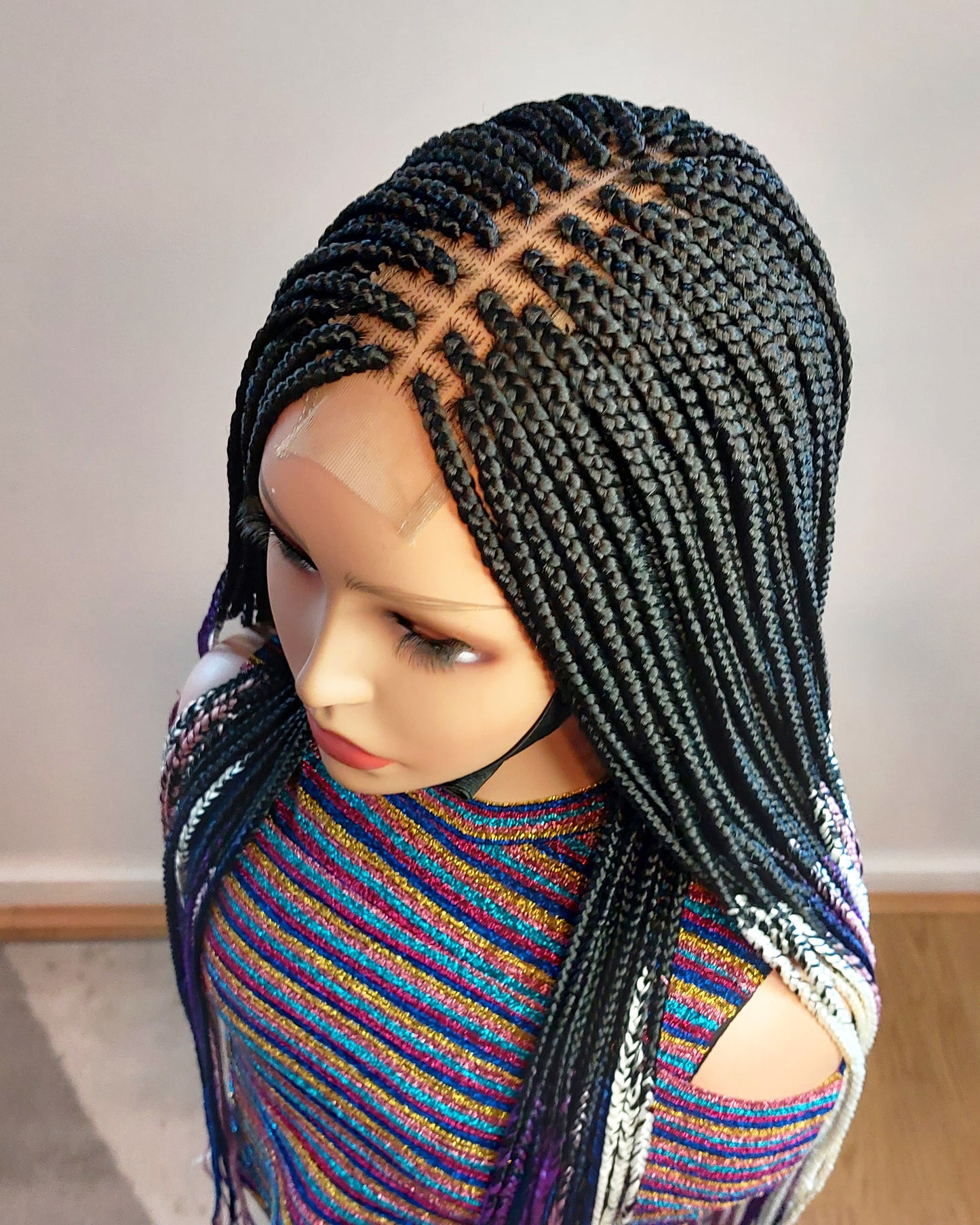 Kim-K Lace Closure Box Braids Wig