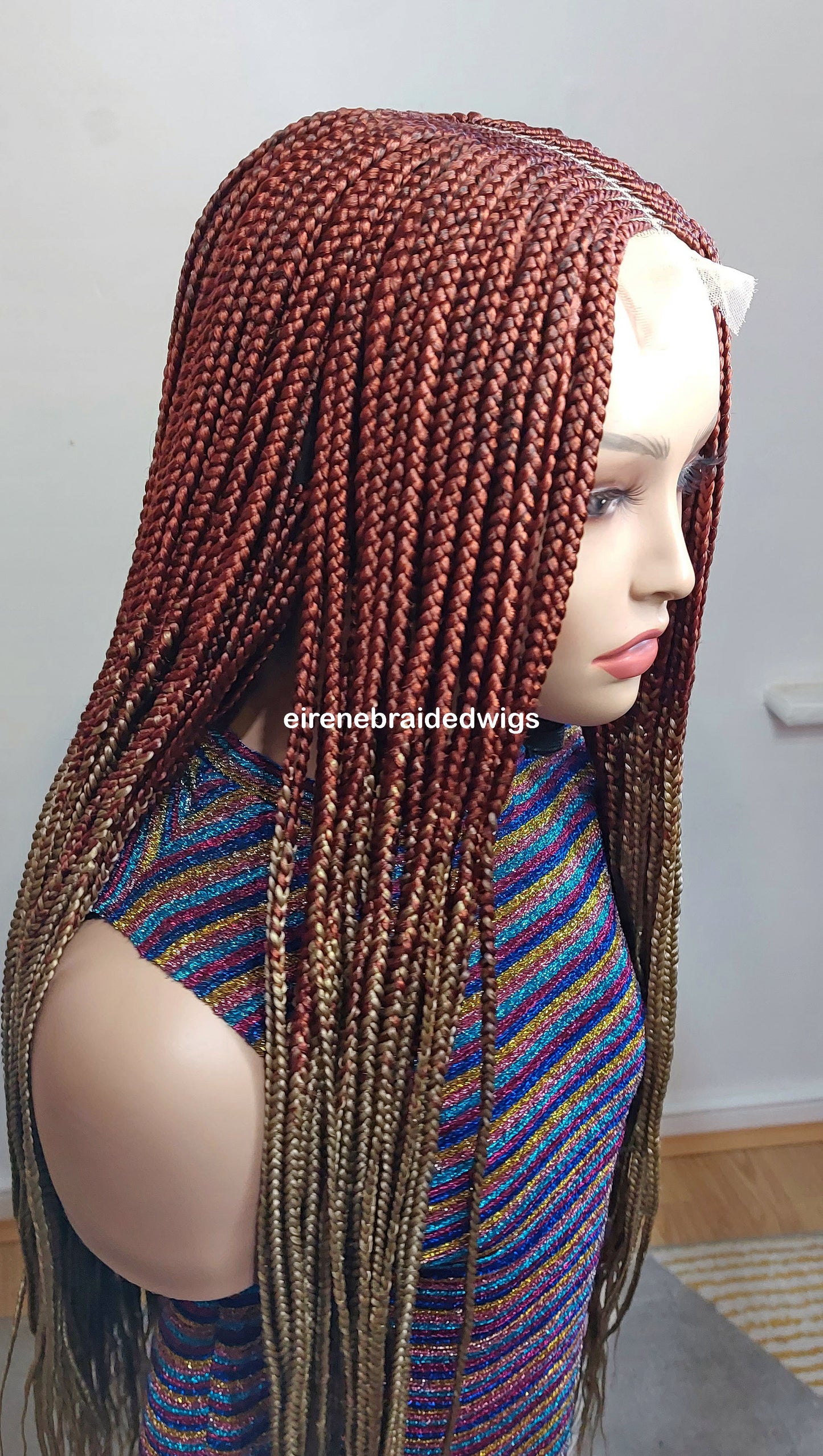 Red Gold 35inches Fulani Conrow Braided Wig