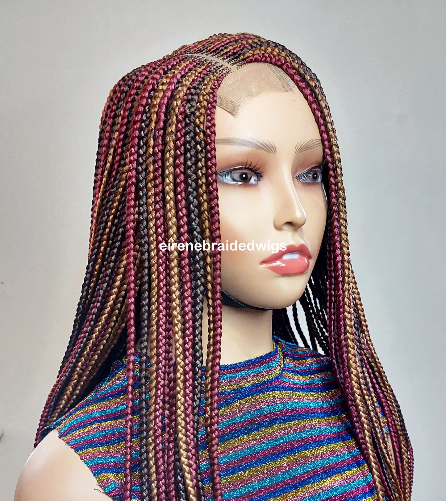 Rainbow Fulani Conrow Braids Wig