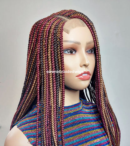 Rainbow Fulani Conrow Braids Wig