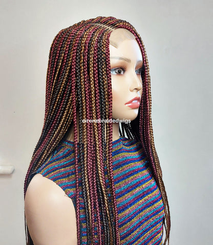 Rainbow Fulani Conrow Braids Wig