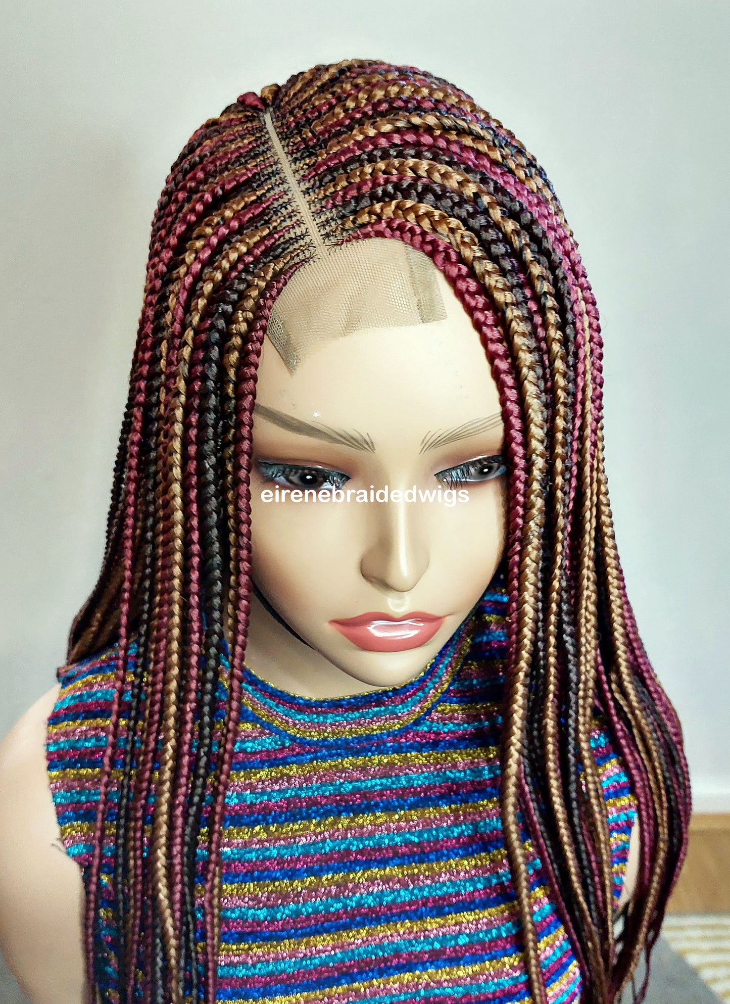 Rainbow Fulani Conrow Braids Wig