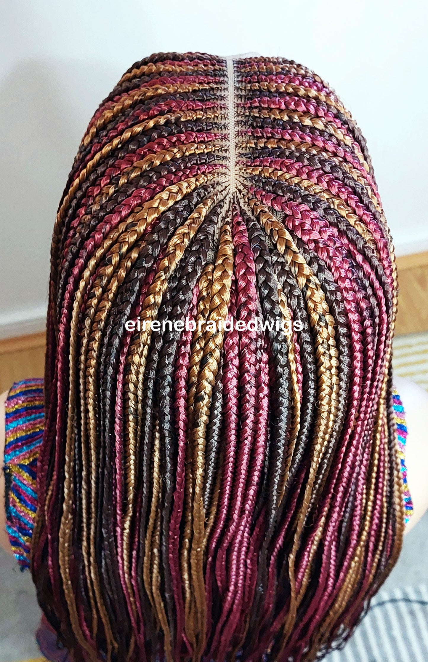 Rainbow Fulani Conrow Braids Wig