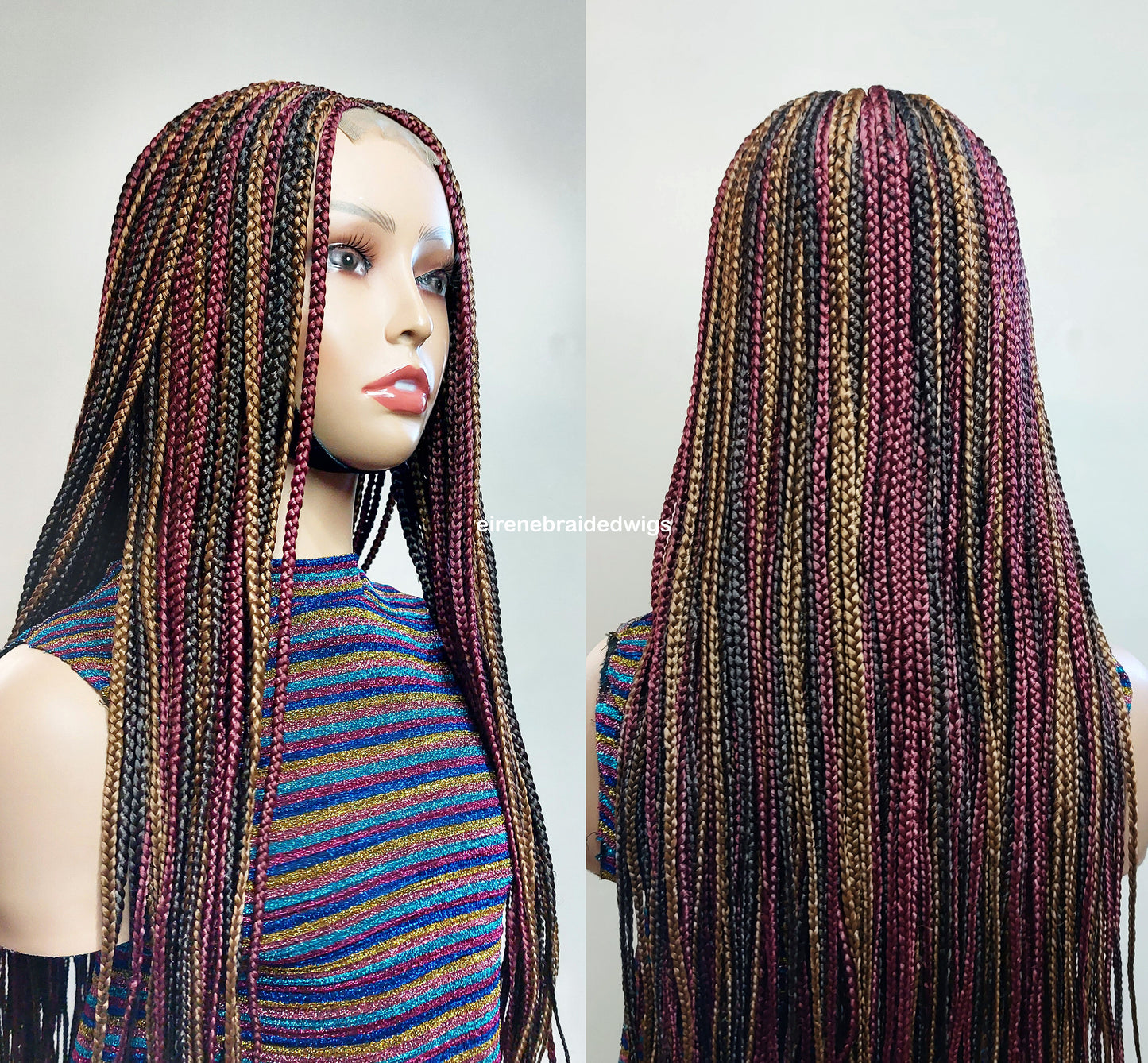 Rainbow Fulani Conrow Braids Wig