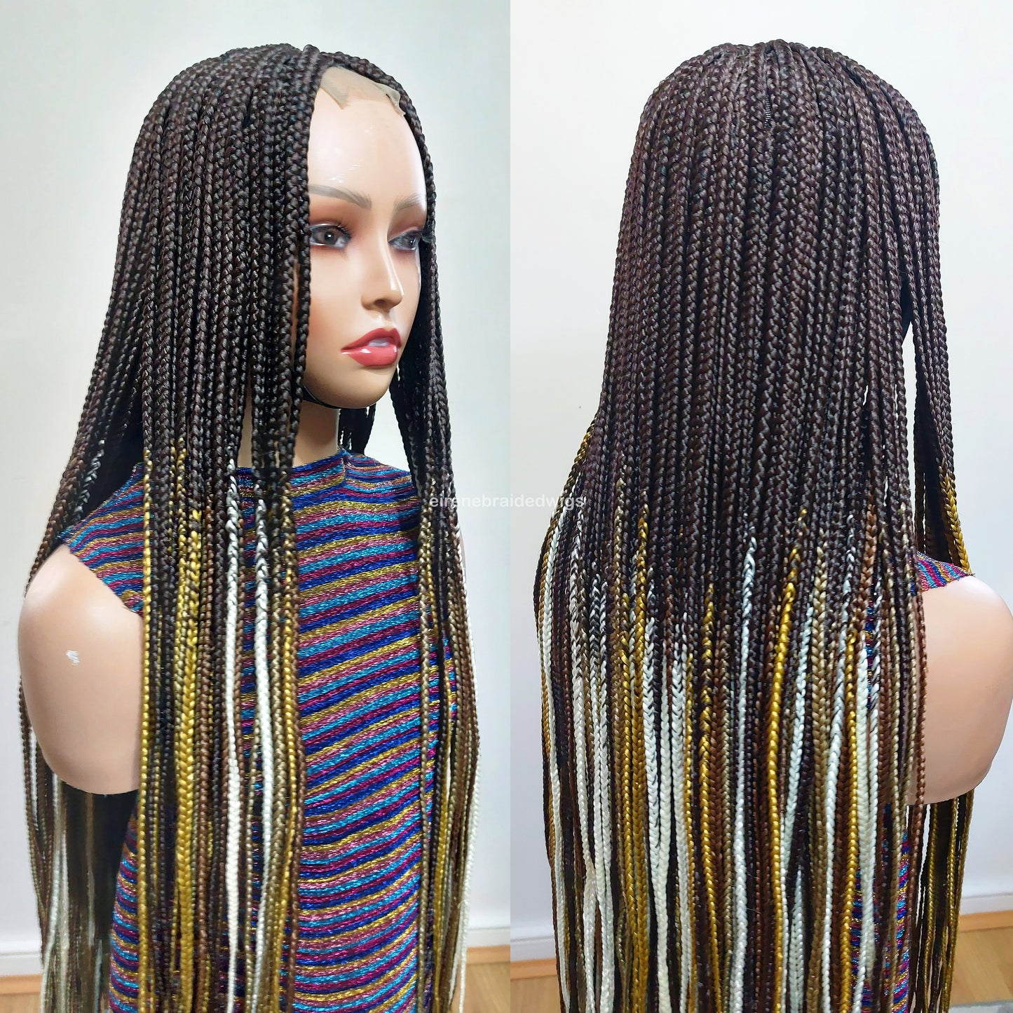 35inch box braids wig for black women