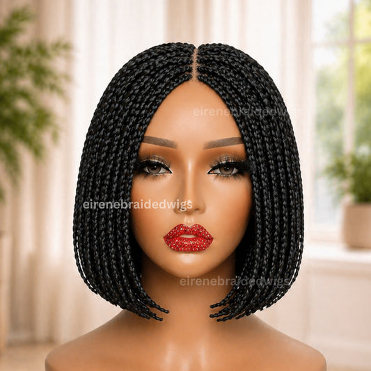 black braided short bob wig 10