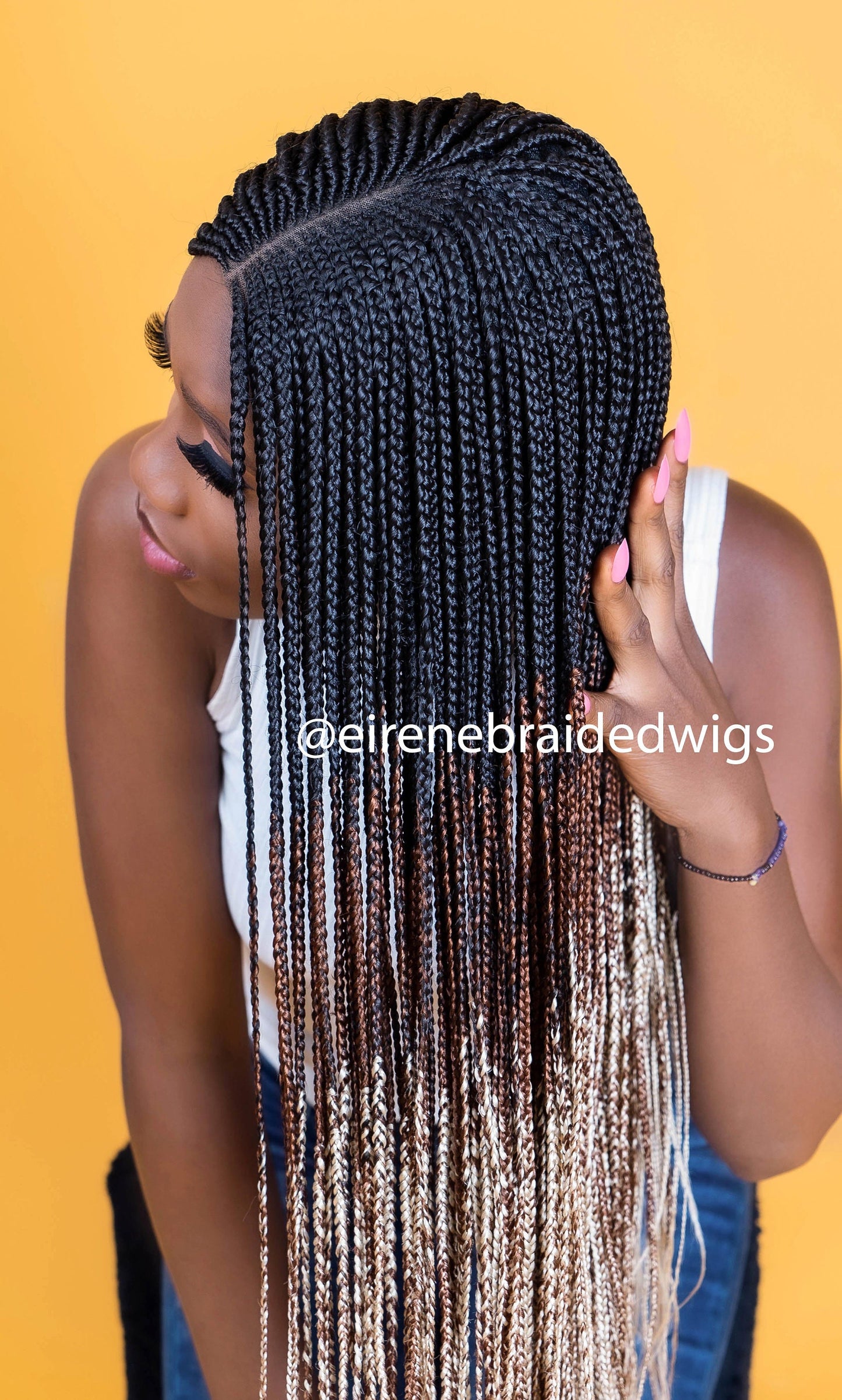Braided Wigs for Black Women Fulani Braided Wig – Cornrow Style – Lace Frontal – Goddess Locs – product image 3