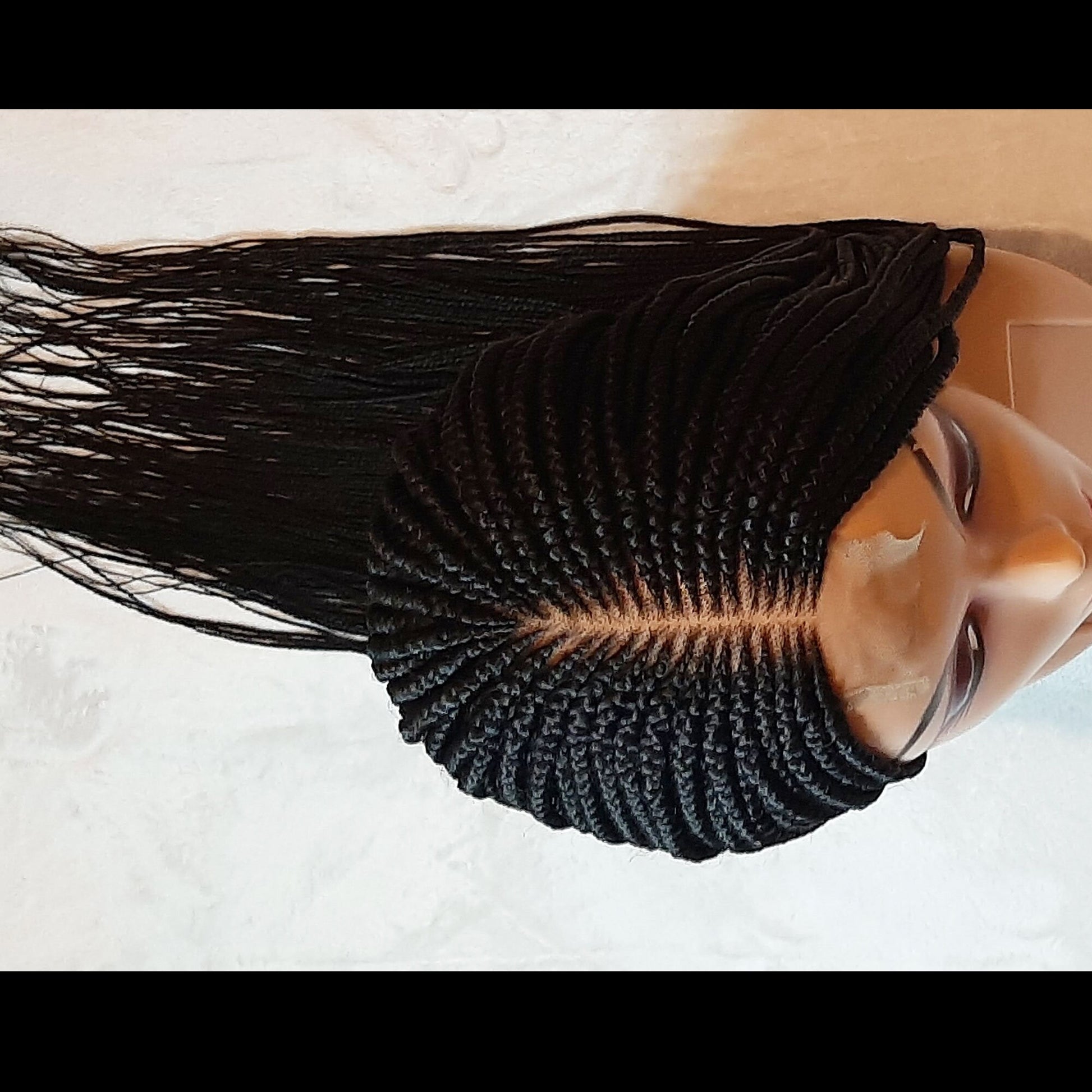 26inches Braided Wigs for Black Women Handmade Braided Wig – Cornrow Weave – 2x4 Lace Closure – product image 3