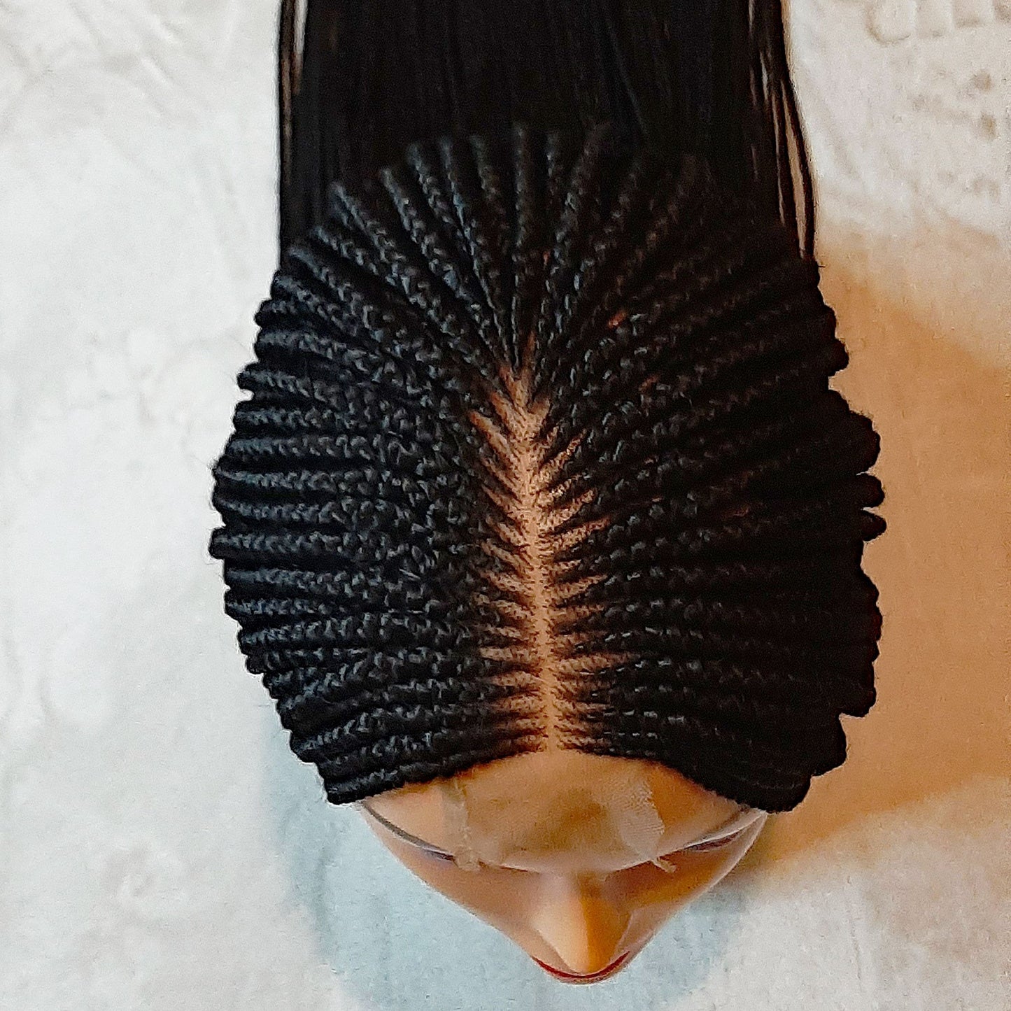 26inches Braided Wigs for Black Women Handmade Braided Wig – Cornrow Weave – 2x4 Lace Closure – product image 6