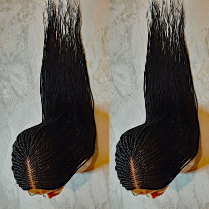 Braided Wigs for Black Women Braided Wig – Fulani Cornrow – Lace Closure – Long Black Wig – product image 8