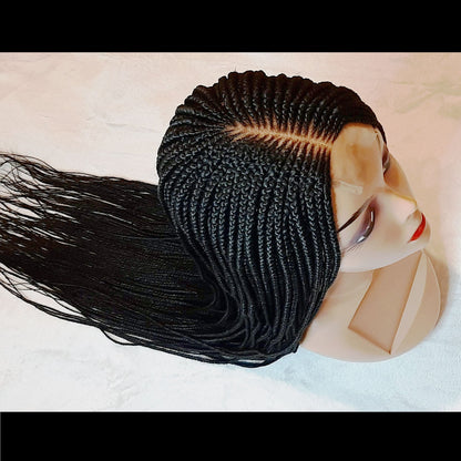 26inches Braided Wigs for Black Women Handmade Braided Wig – Cornrow Weave – 2x4 Lace Closure – product image 5