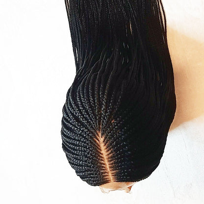 Braided Wigs for Black Women Braided Wig – Fulani Cornrow – Lace Closure – Long Black Wig – product image 7