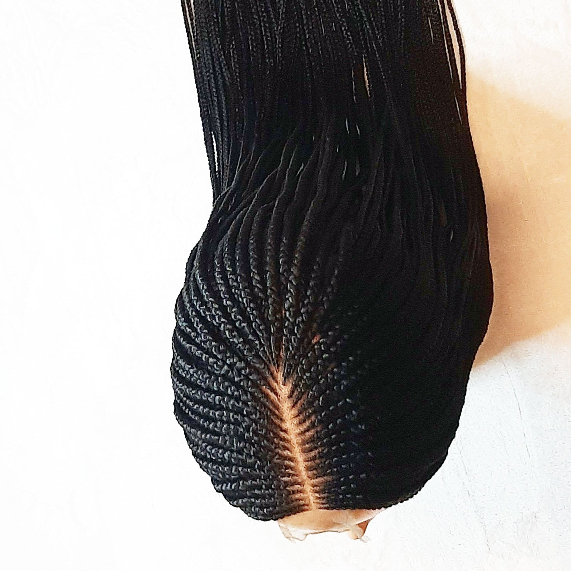 26inches Braided Wigs for Black Women Handmade Braided Wig – Cornrow Weave – 2x4 Lace Closure – product image 7