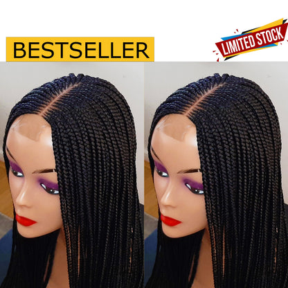 Braided Wigs for Black Women Braided Wig – Fulani Cornrow – Lace Closure – Long Black Wig – product image 2