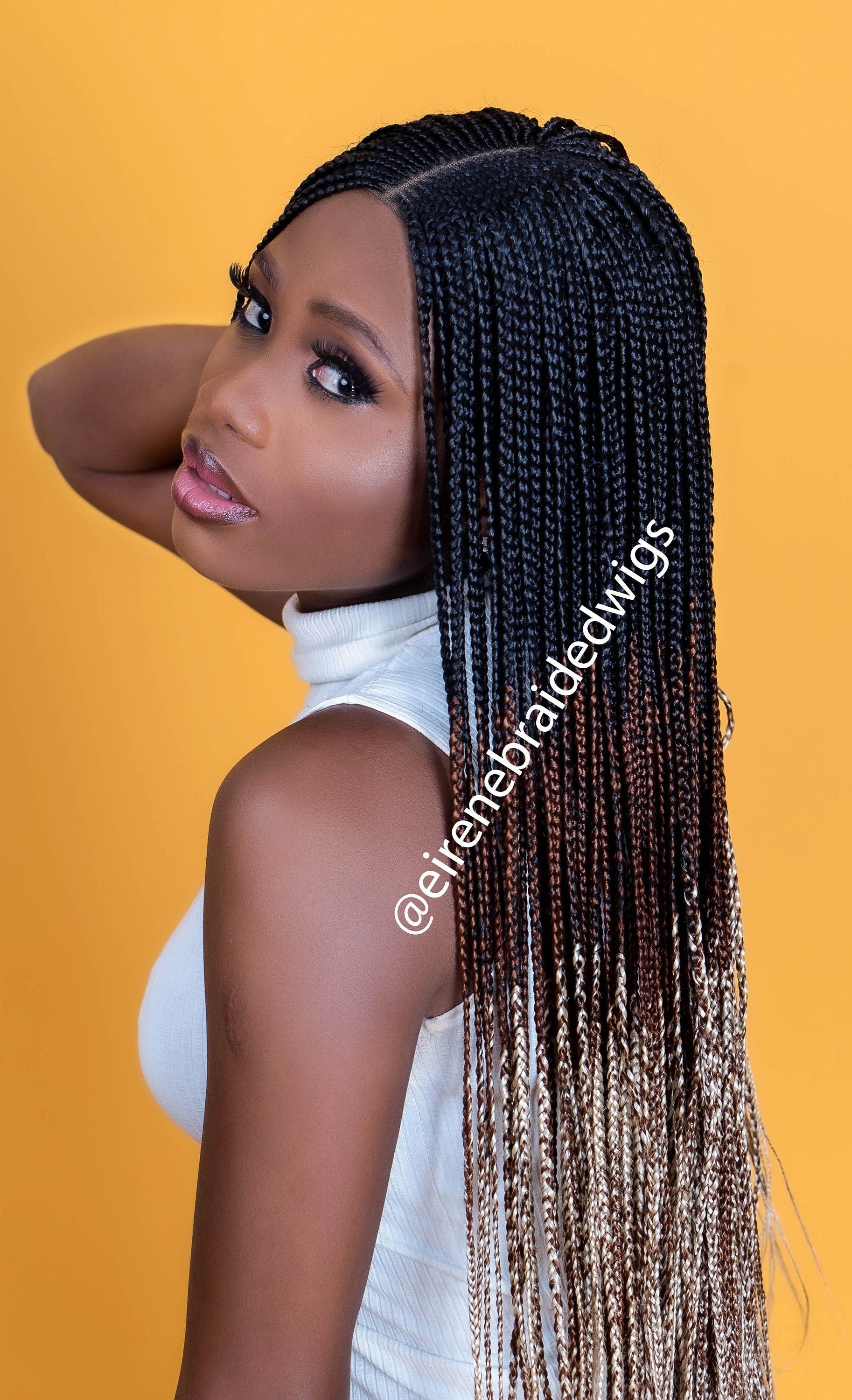 Braided Wigs for Black Women Fulani Braided Wig – Cornrow Style – 2x4 Lace Closure – product image 2