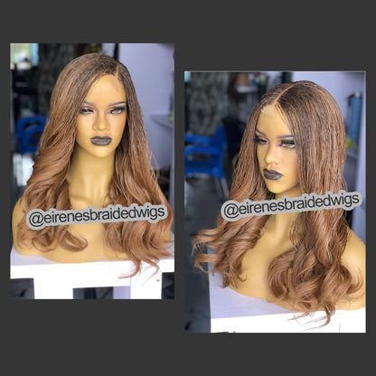 Nano Twist French Curls Micro Braided Wig, Silky Black Women Spanish Curls Million Braids