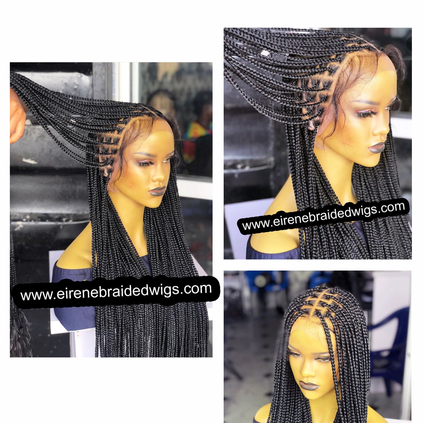 Braided Wigs for Black Women Knotless Box Braided Wig – Full Lace Frontal – Long Handmade Twist Braid – product image 3