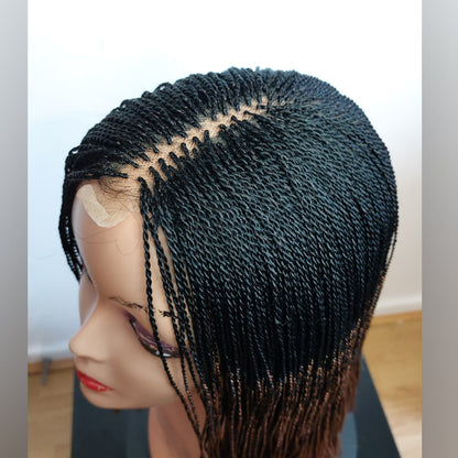 Braided Wigs for Black Women Senegalese Micro Twist Braided Wig – Short Feather Bob – Lace Closure – product image 3
