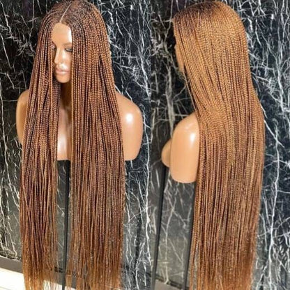 Lace Frontal Loose Braids Cornrow Braided Wig for Black Women – Ghana Weave Box Braids Wig – product image 9