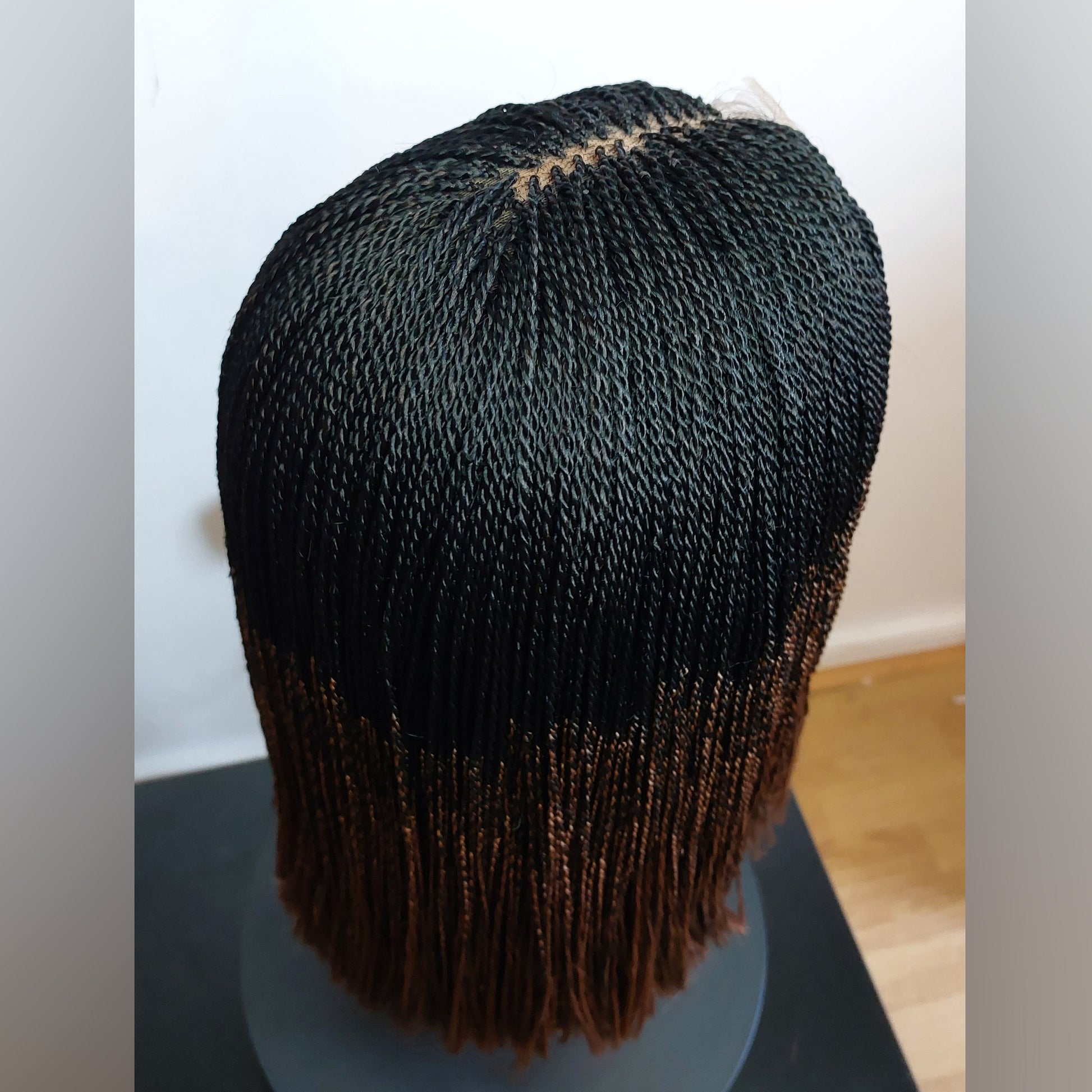 Braided Wigs for Black Women Senegalese Micro Twist Braided Wig – Short Feather Bob – Lace Closure – product image 8