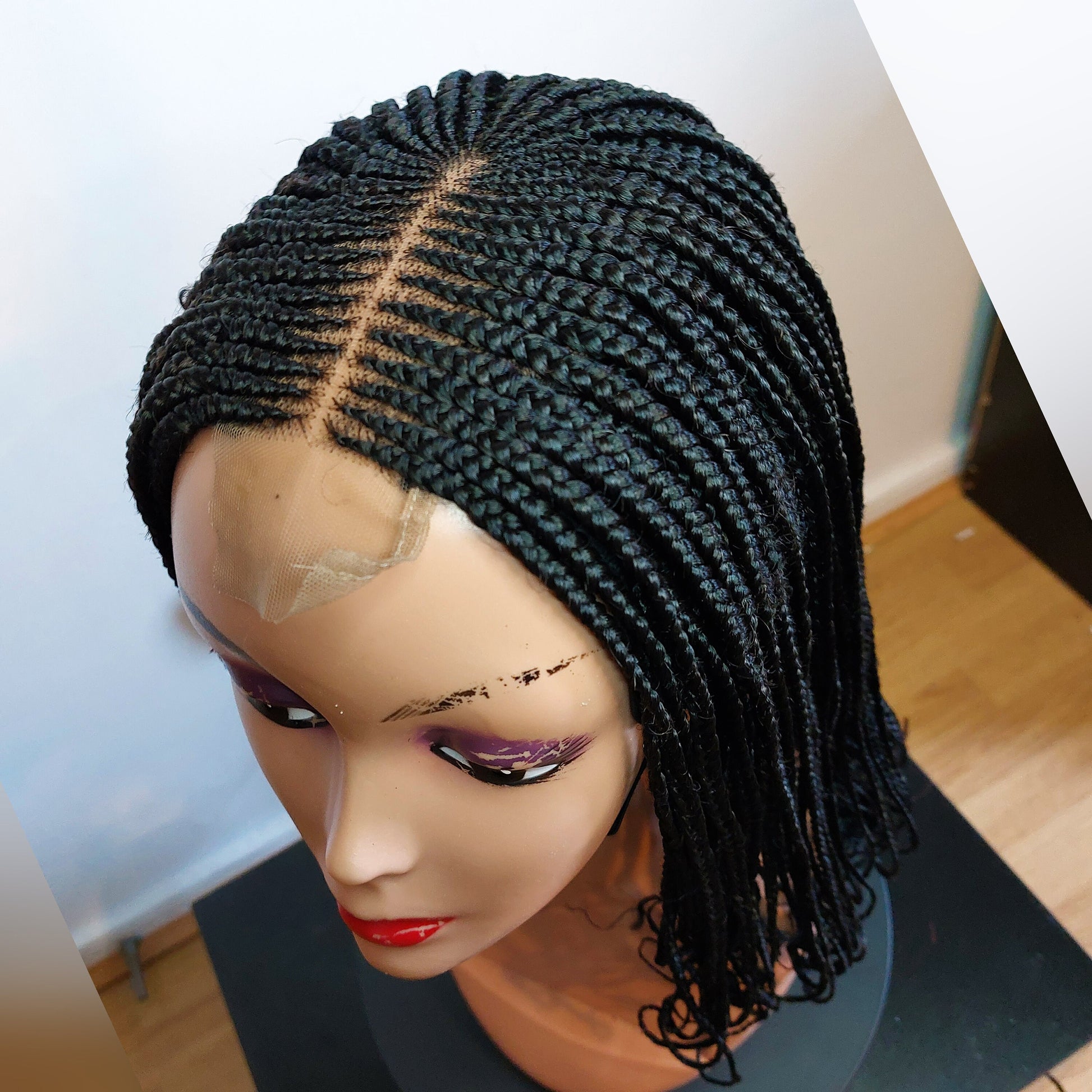 Braided Wigs for Black Women Fulani Braided Wig – Ghana Weaving – Lace Frontal – Goddess Locs – product image 3