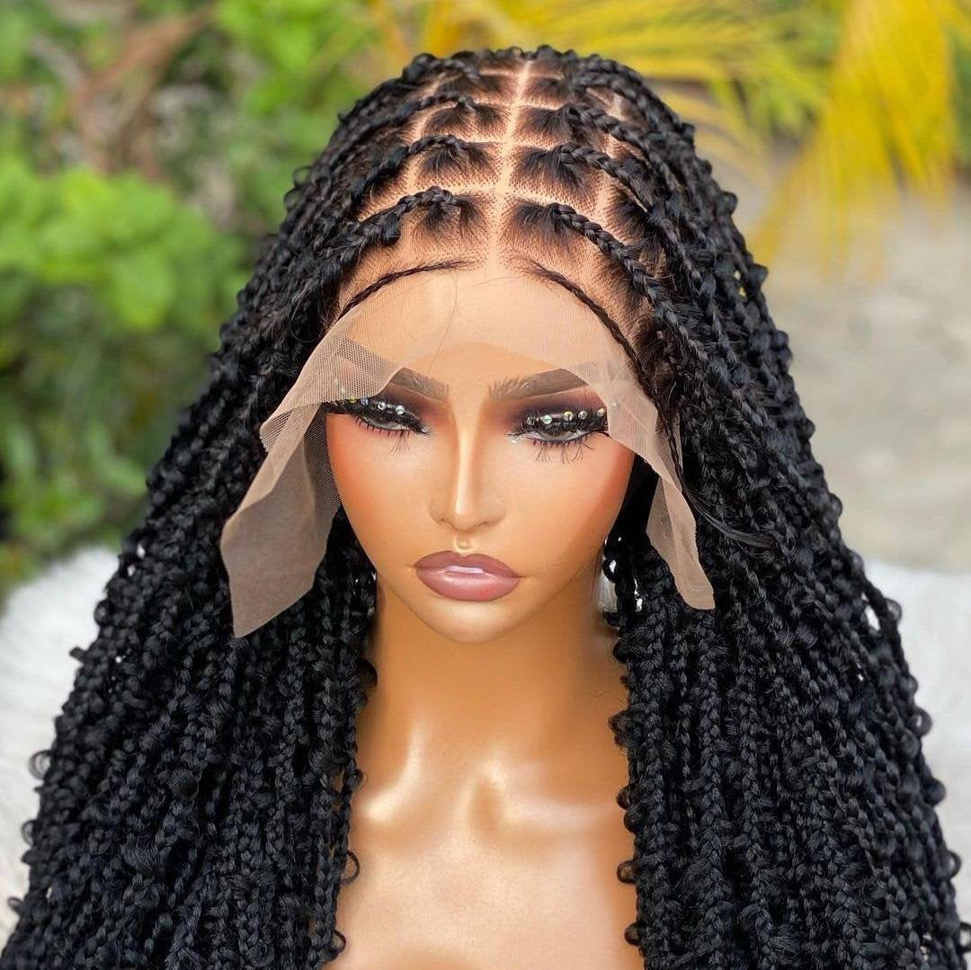 full lace wig Box Braided Wig for Black Women – knotless full lace closure jumbo braid wig – christmas gift for mom – sister – wife – product image 4
