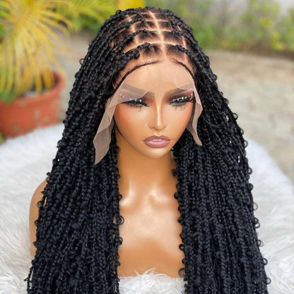 full lace wig Box Braided Wig for Black Women – knotless full lace closure jumbo braid wig – christmas gift for mom – sister – wife – product image 3
