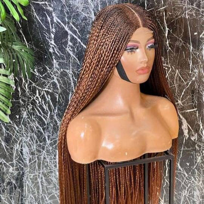 Lace Frontal Loose Braids Cornrow Braided Wig for Black Women – Ghana Weave Box Braids Wig – product image 8