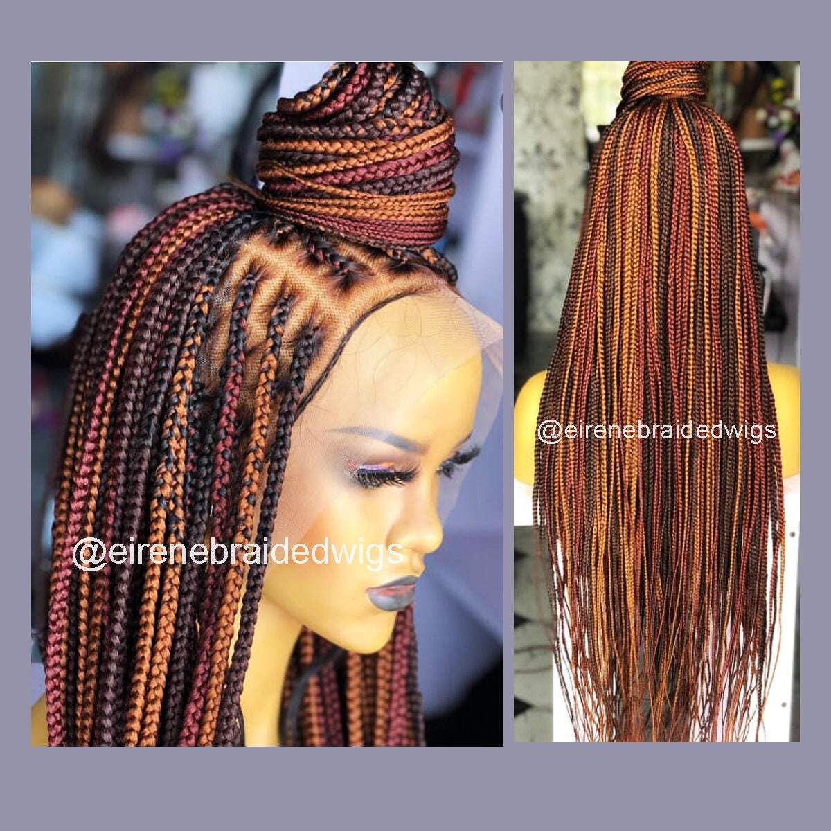 Braided Wigs for Black Women Knotless Box Braid Wig – Full Lace Frontal – Handmade Twist Braid – product image 9