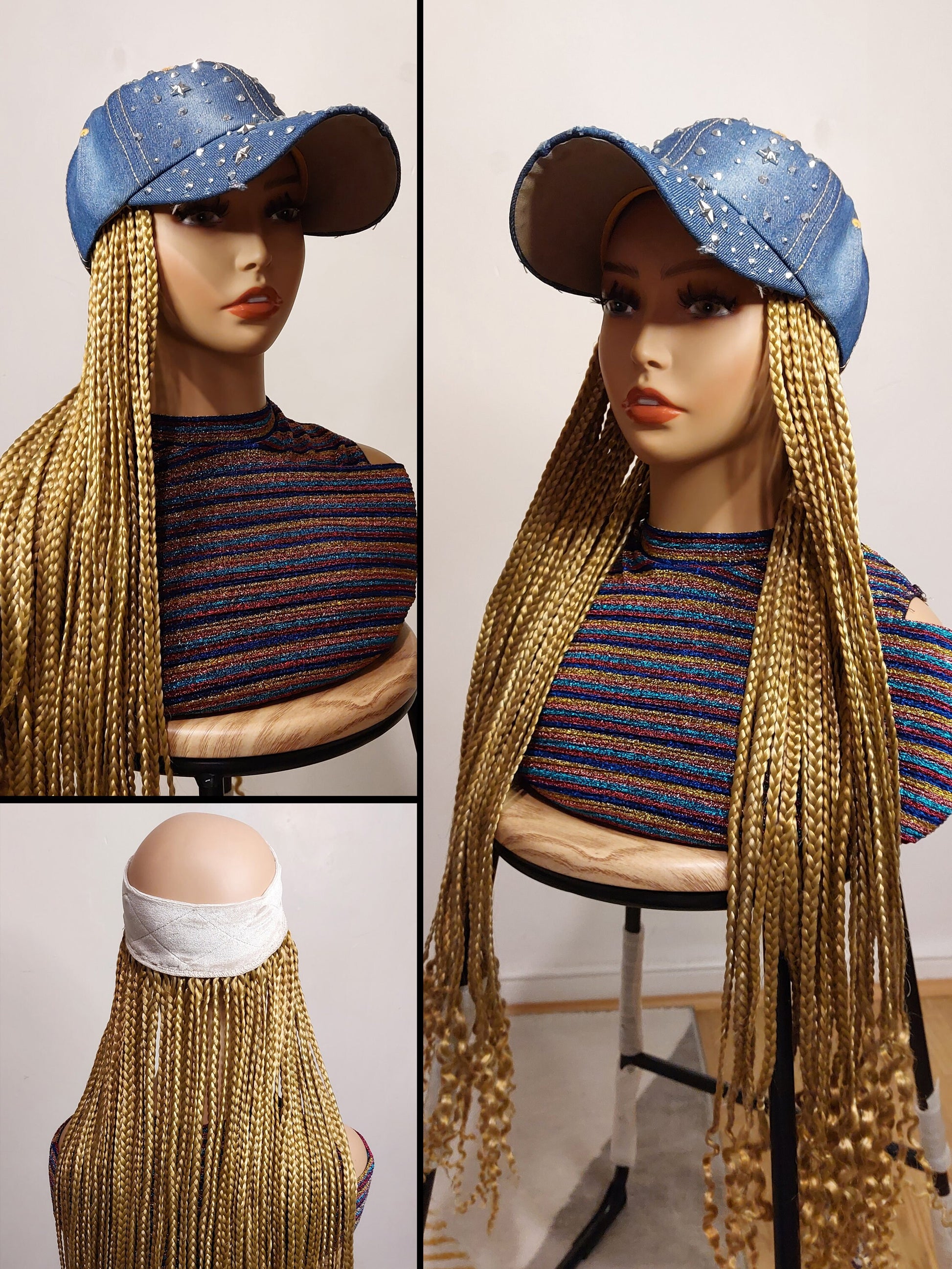 Braided Wigs for Black Women Braided Wig Hat – Quick Crochet Braid Cap for Hair Loss – product image 4