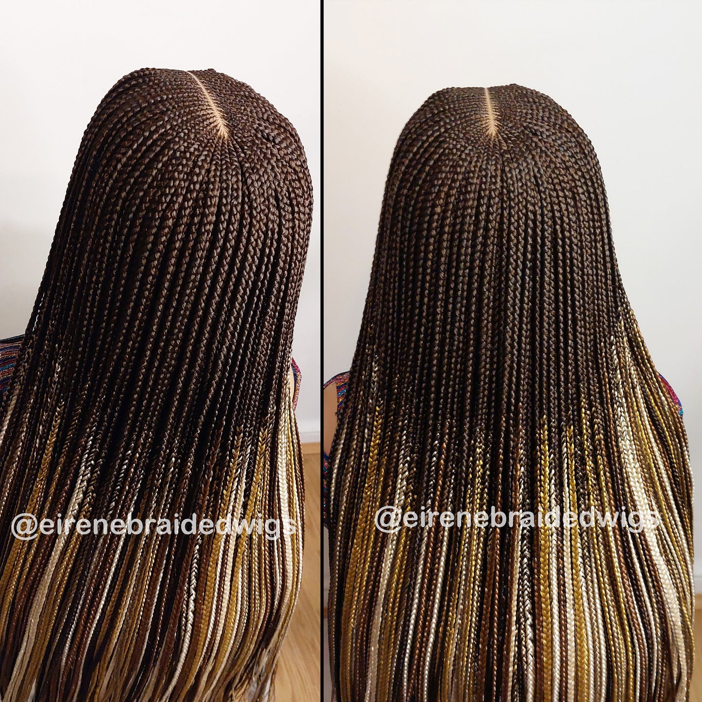 Fulani Cornrow Braided Wig for Black Women – Ghana weaving box braids wig – African Crochet Alopecia wig – Lace frontal human hair – product image 6