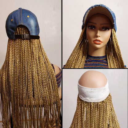 Braided Wigs for Black Women Braided Wig Hat – Quick Crochet Braid Cap for Hair Loss – product image 2
