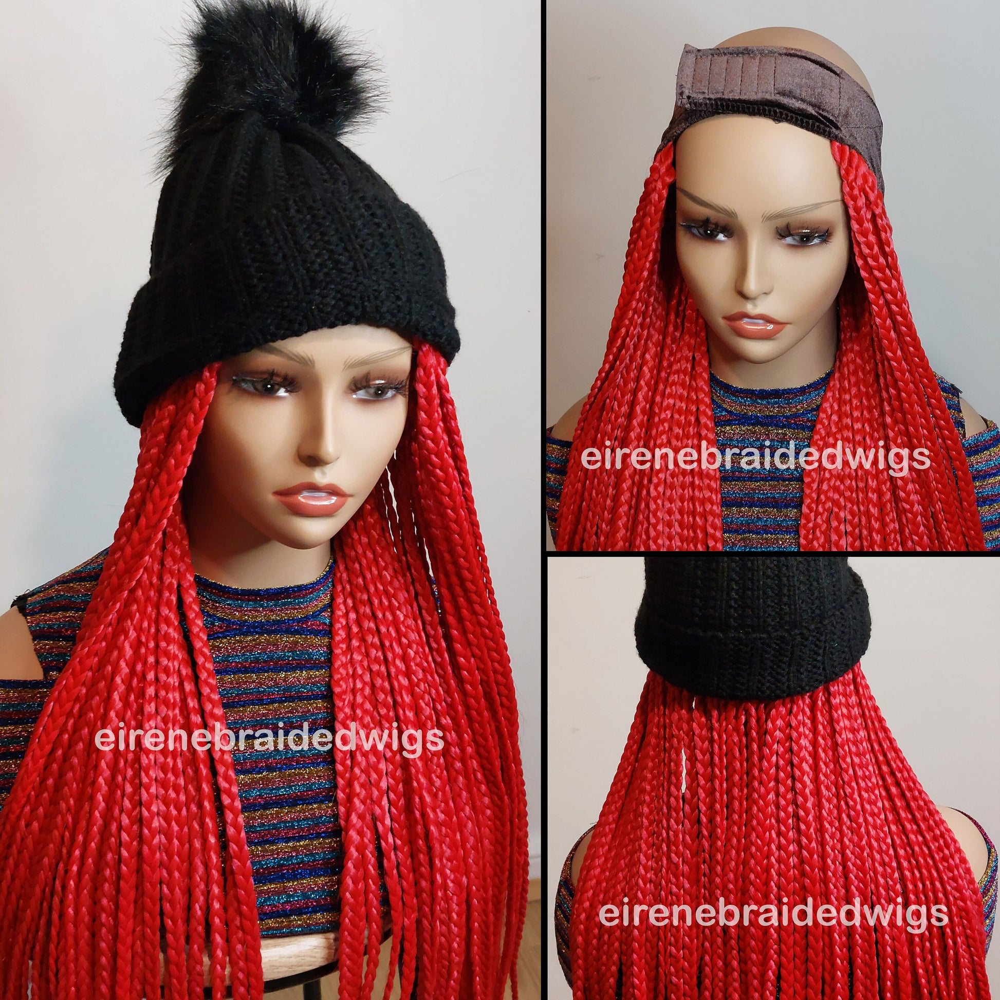 Braided Wigs for Black Women Braided Cap Wig – Handmade Updo Braid – Alopecia Friendly – product image 5