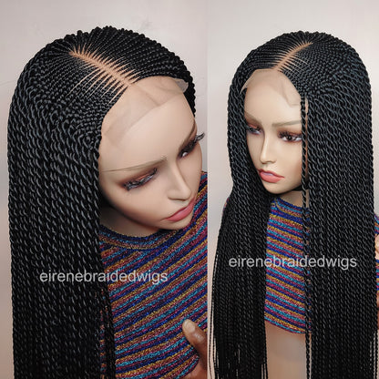 Braided Wigs for Black Women Fulani Cornrow Braided Wig – Lace Closure – Micro Twist – 18 inch – product image 4