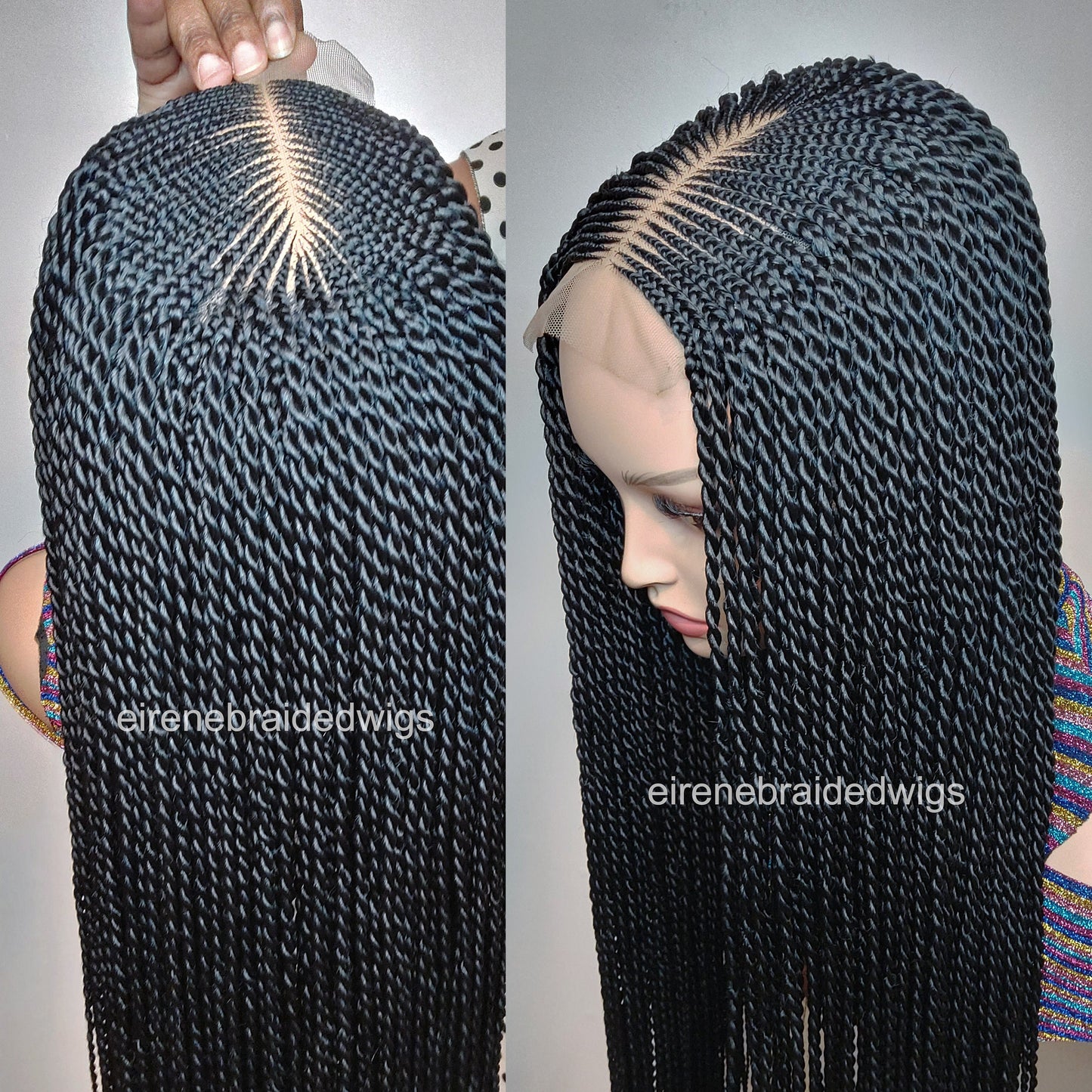 Braided Wigs for Black Women Fulani Cornrow Braided Wig – Lace Closure – Micro Twist – 18 inch – product image 3