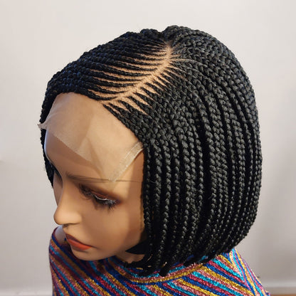 Braided Wigs for Black Women Bob Braided Wig – Short Cornrow Synthetic Hair – Lace Front – product image 5